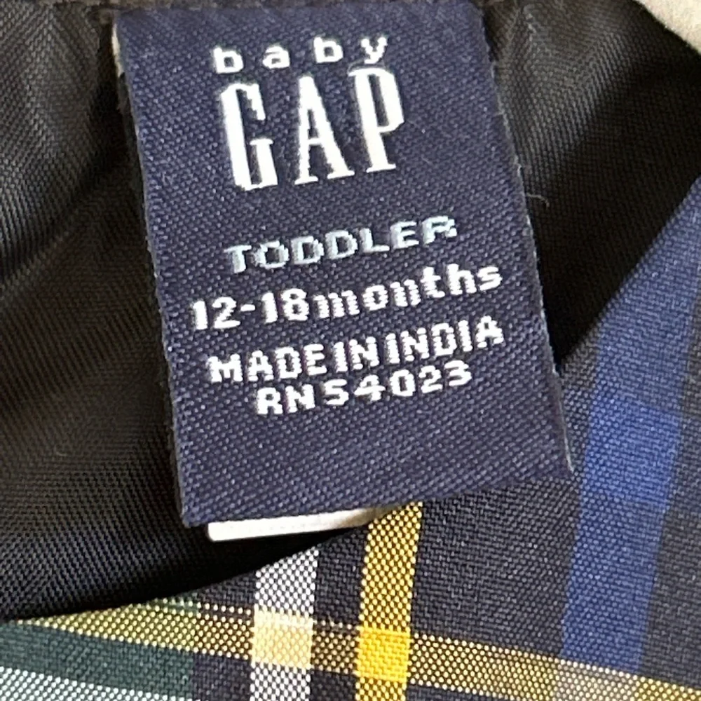 Gap Tartan Plaid Holiday Dress 12-18 mos. Short puff sleeve, bow waistband. Nice
